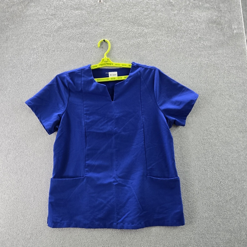 Mandala Women Scrub Top L‎ Blue PO11 Short Sleeve